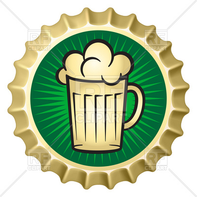 400x400 Beer Bottle Cap With Glass Of Beer Vector Image Vector Artwork