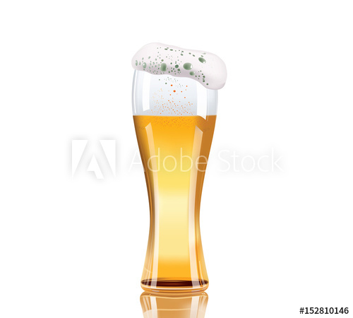 500x450 Vector Beer Glass Isolated On White Background. Elegant Photo