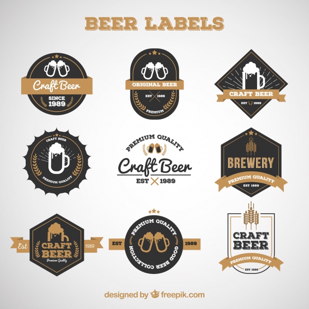 626x626 Set Of Premium Beer Labels Vector Free Download