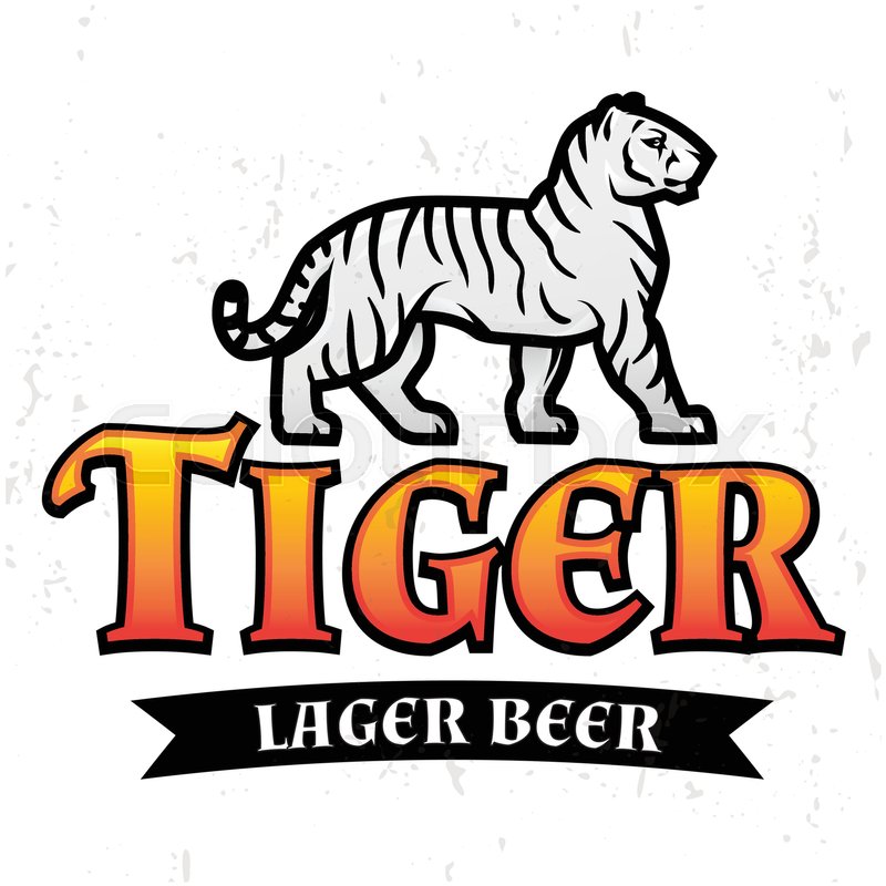 800x800 Bengal Tiger Beer Logo Vector. Lager Label Design Template