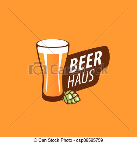 450x470 Vector Beer Logo. Vector Template Logo Beer Glass. Vector