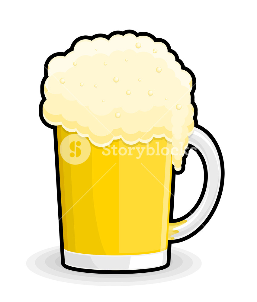 851x1000 Retro Beer Glass Vector Illustration Royalty Free Stock Image