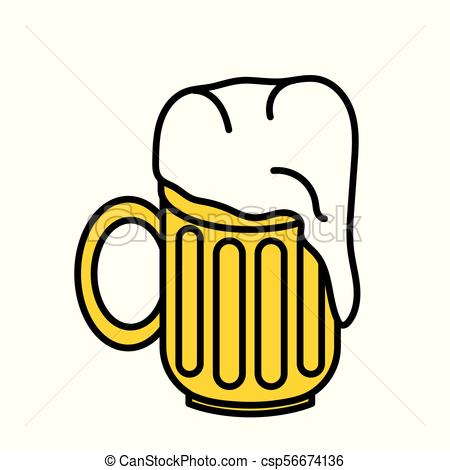 450x470 A Beer Mug On A White Background. Vector Illustration.