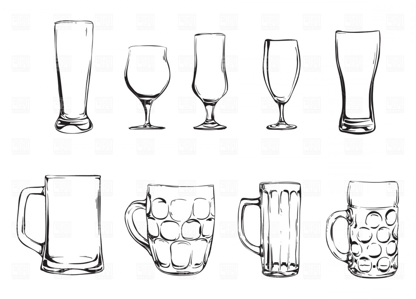 1440x1036 Beer Glasses And Mugs Vector Clipart Lazttweet