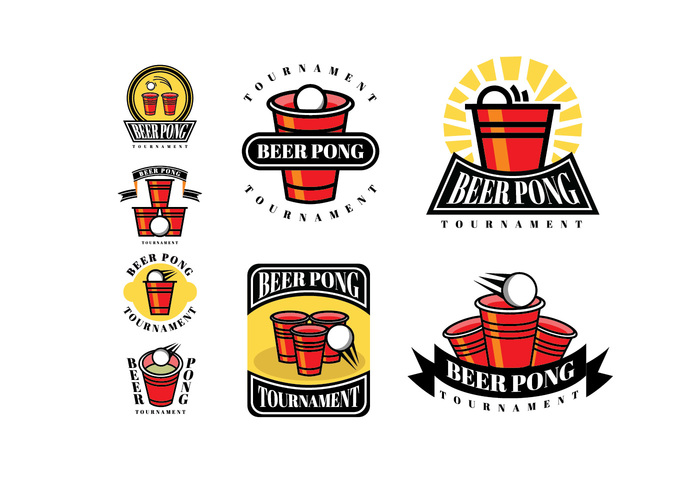 700x490 Free Vector Beer Pong Patches And Logos