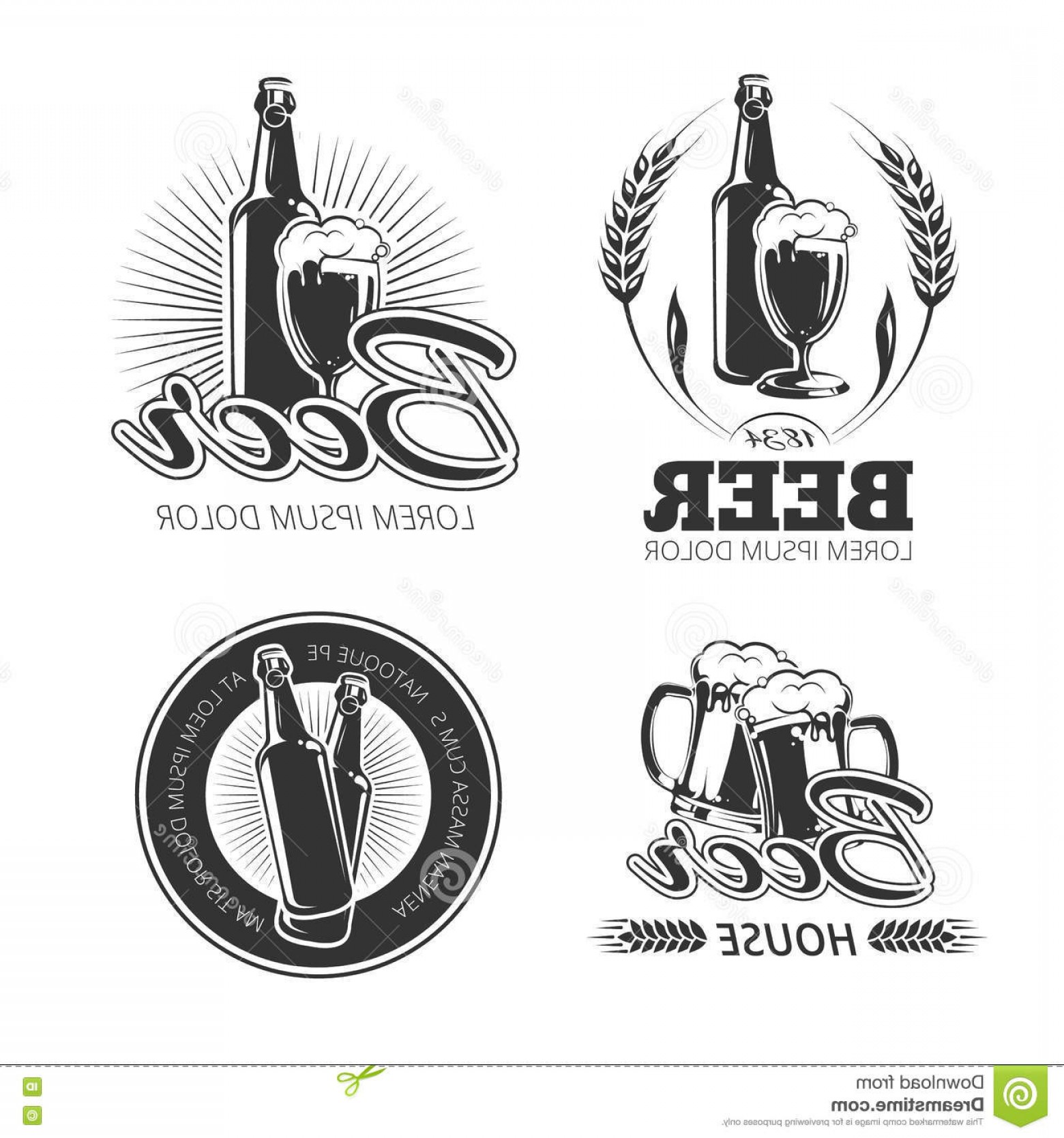 1560x1668 Stock Illustration Vintage Beer Vector Emblems Labels Badges Logos