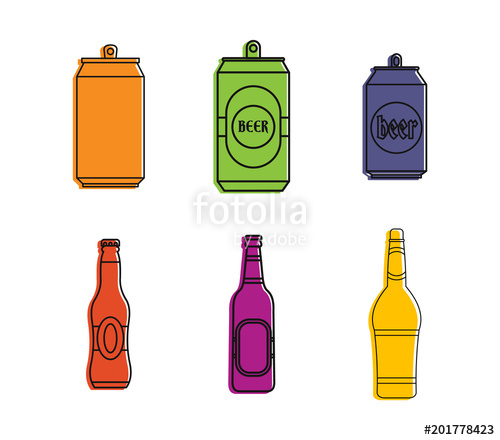 500x440 Beer Icon Set. Color Outline Set Of Beer Vector Icons For Web