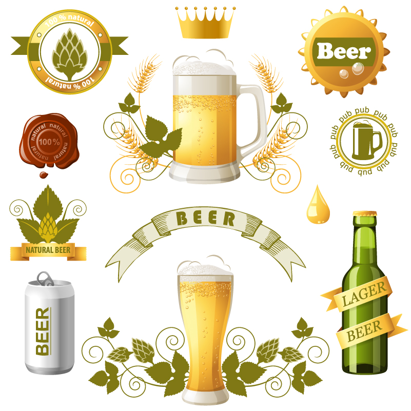 801x801 Creative Beer Label Icon Vector Free Vector Graphic Download