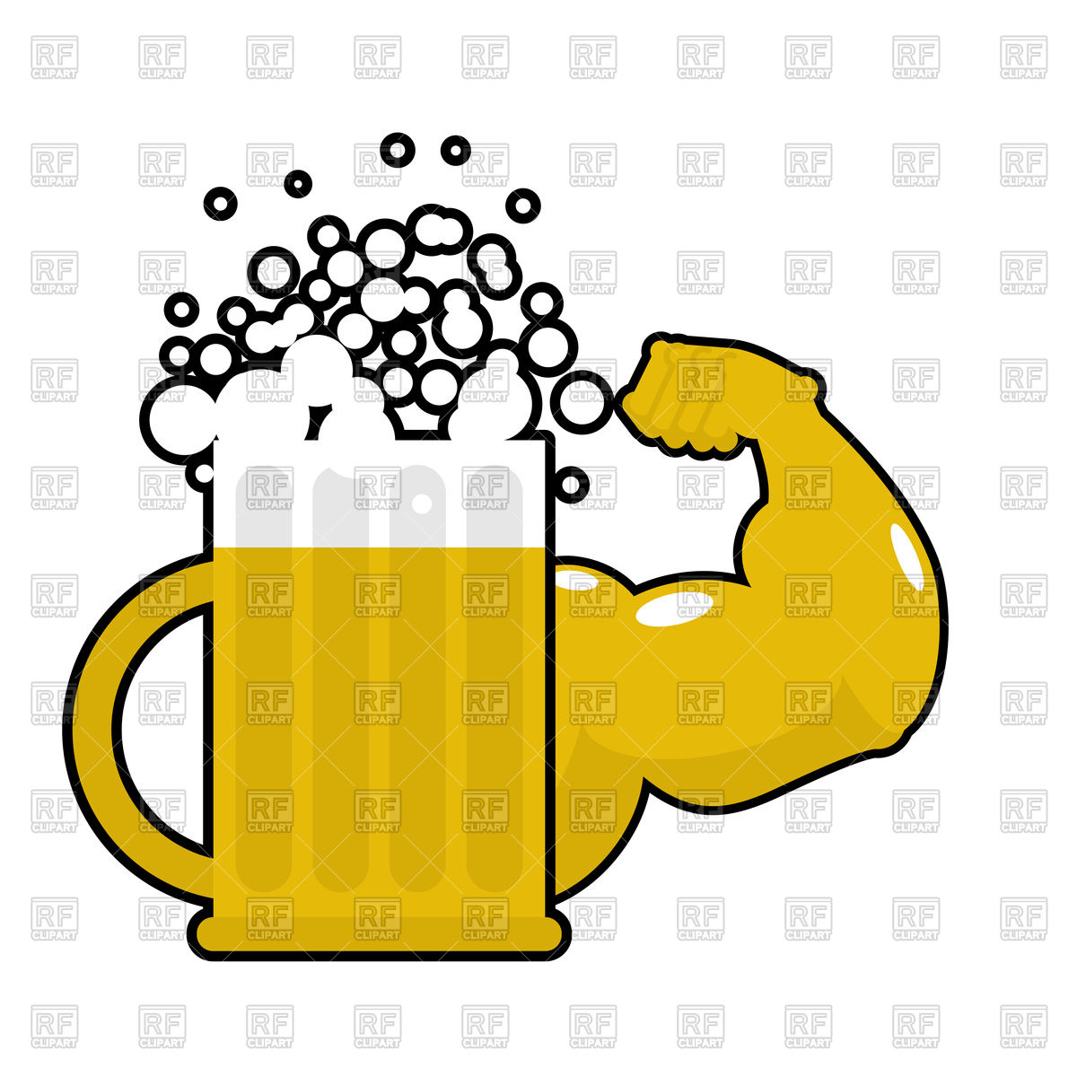 1200x1200 Mug With Big Muscles, Strong Beer Vector Image Vector Artwork Of