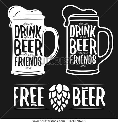 450x470 Set Of Beer Typography Vintage Prints. Quotes About Beer. Free Wi