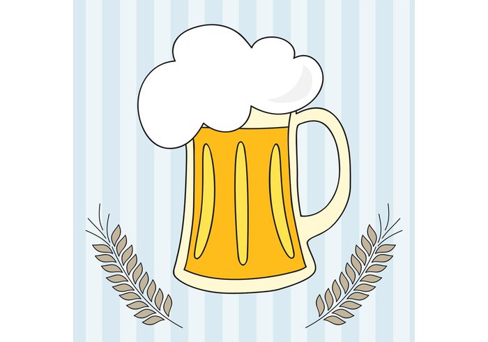 700x490 Beer Vector With Wheat Ai Format Free Vector Download