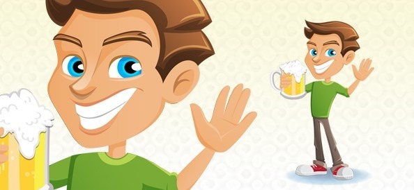 594x274 Vector Man Holding Beer Png Images, Backgrounds And Vectors For