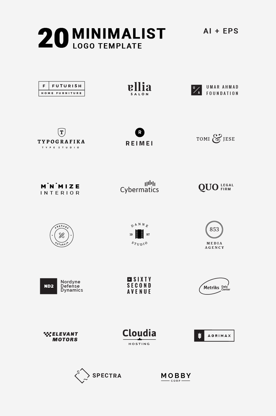 900x1358 20 Free Minimal Vector Logo Templates On Behance