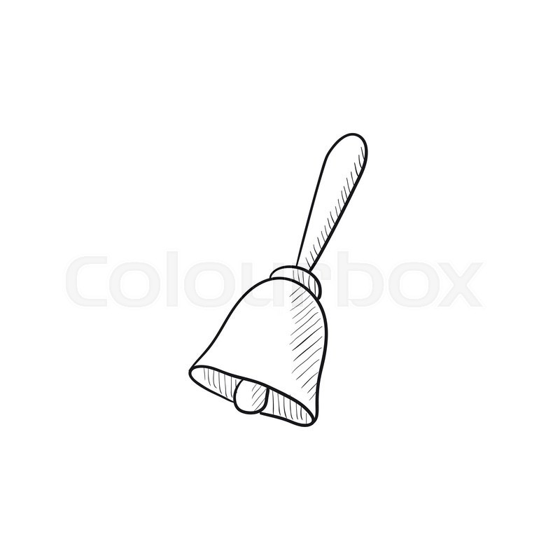 800x800 School Bell Vector Sketch Icon Isolated On Background. Hand Drawn