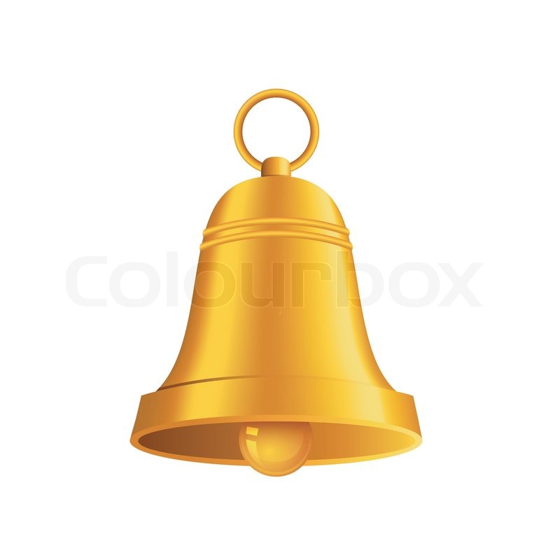800x800 Vector Illustration Of Shiny Golden Christmas Bell Stock Vector