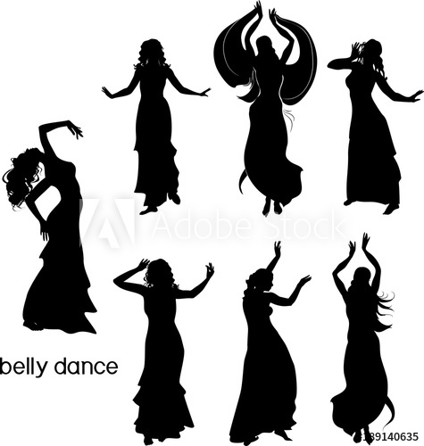 475x500 Set Of Silhouettes Of Dancers Of Belly Dance
