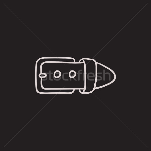 600x600 Belt Buckle Sketch Icon. Vector Illustration Andrei Krauchuk