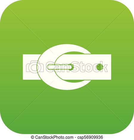 450x470 Oval Belt Buckle Icon Digital Green For Any Design Isolated On