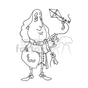 300x300 Royalty Free Benjamin Franklin Bw Cartoon Caricature 391723 Vector