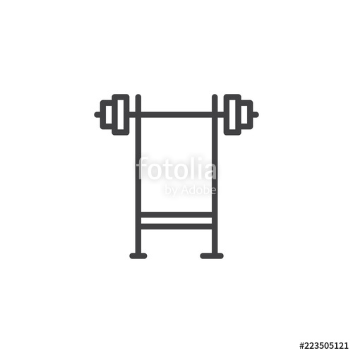 500x500 Bench Press Outline Icon. Linear Style Sign For Mobile Concept And