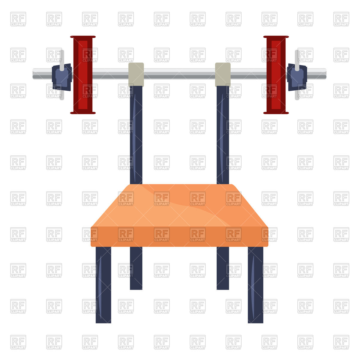 1200x1200 Cartoon Bench Press Machine With Weights Vector Image Vector