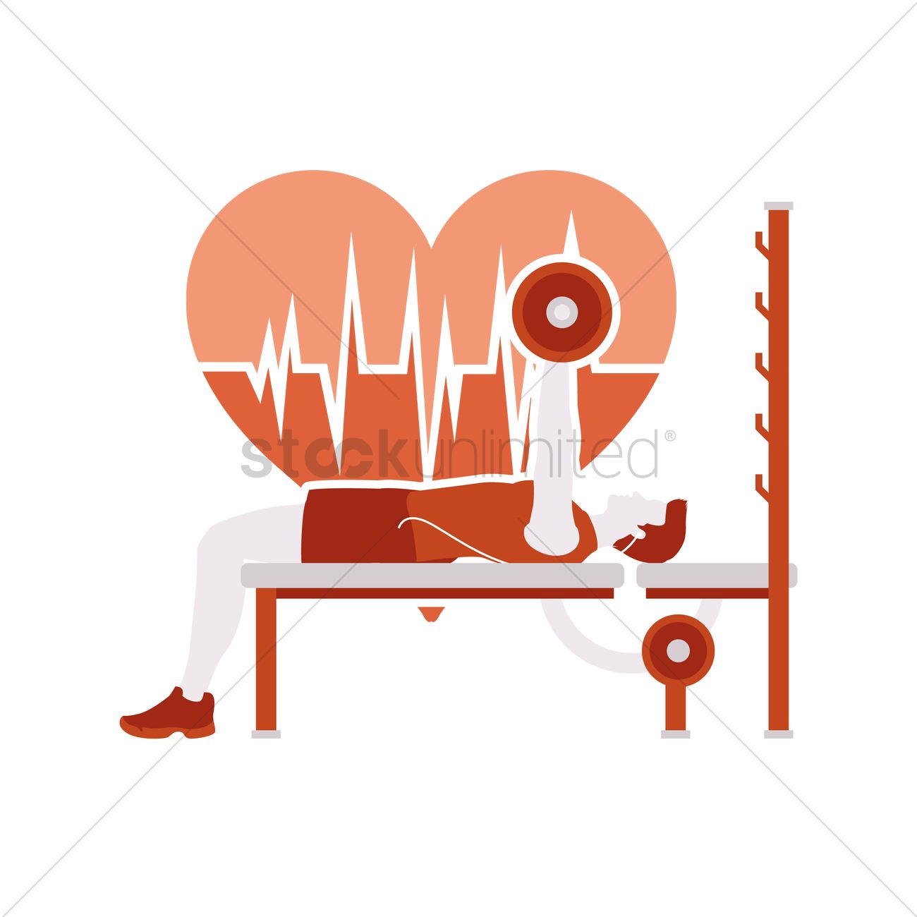 1300x1300 Man Doing Bench Press Exercise Vector Image