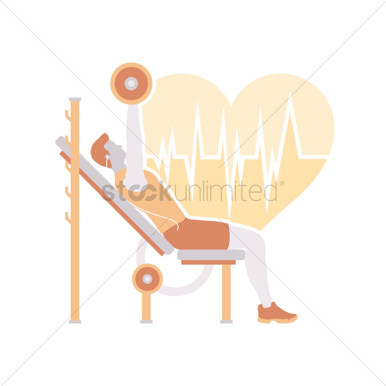 1300x1300 Man Doing Incline Bench Press Exercise Vector Image