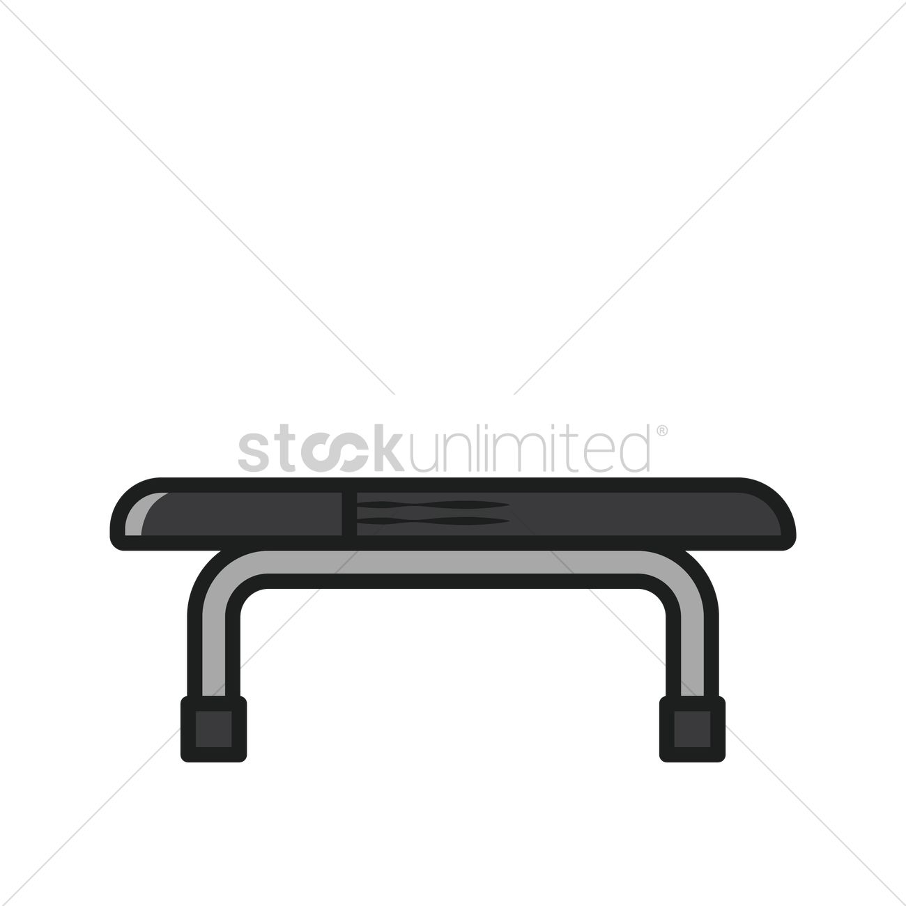 1300x1300 Flat Weight Bench Vector Image