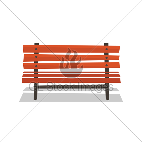 500x500 Wooden Park Bench Vector Illustration. Gl Stock Images