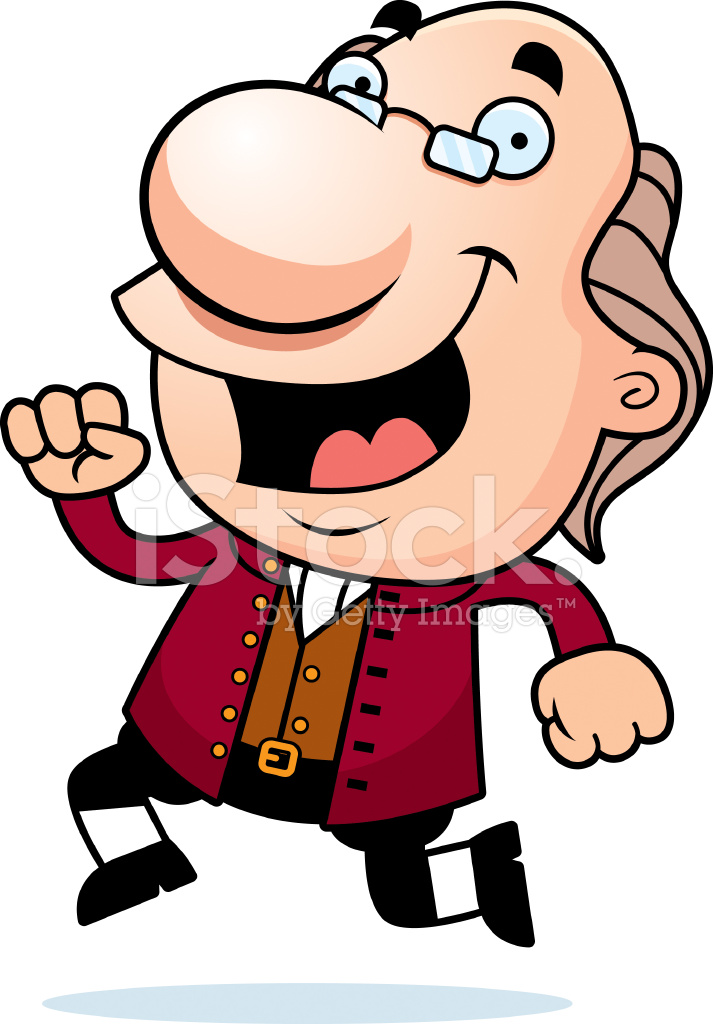 713x1024 Cartoon Ben Franklin Running Stock Vector