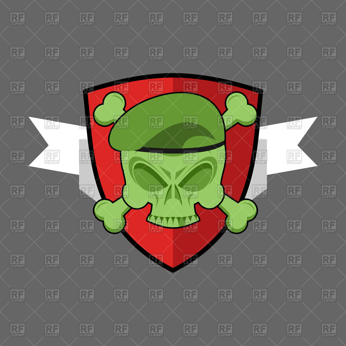 1200x1200 Military Emblem, Soldiers Skull In Beret Vector Image Vector