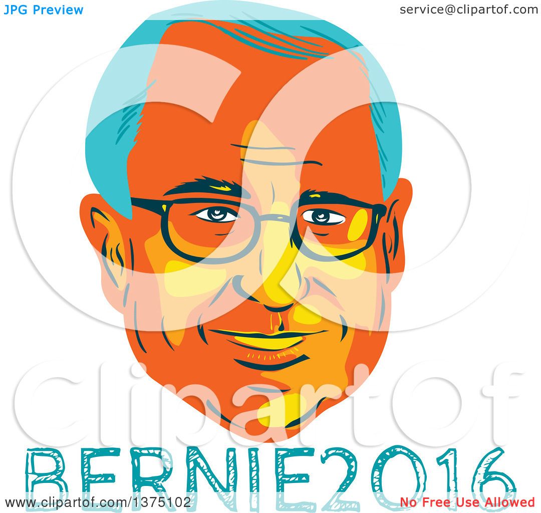 1080x1024 Clipart Of A Retro Wpa Styled Portrait Of Bernie Sanders
