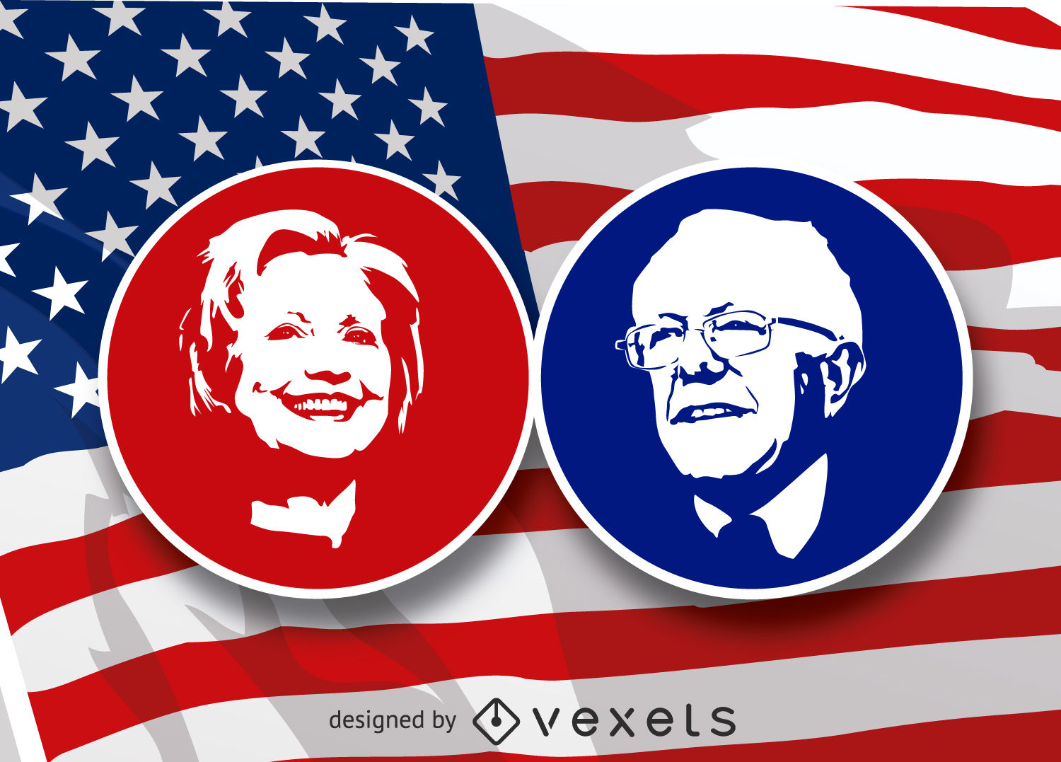 1500x1077 Hilary Clinton And Bernie Sanders Stencil