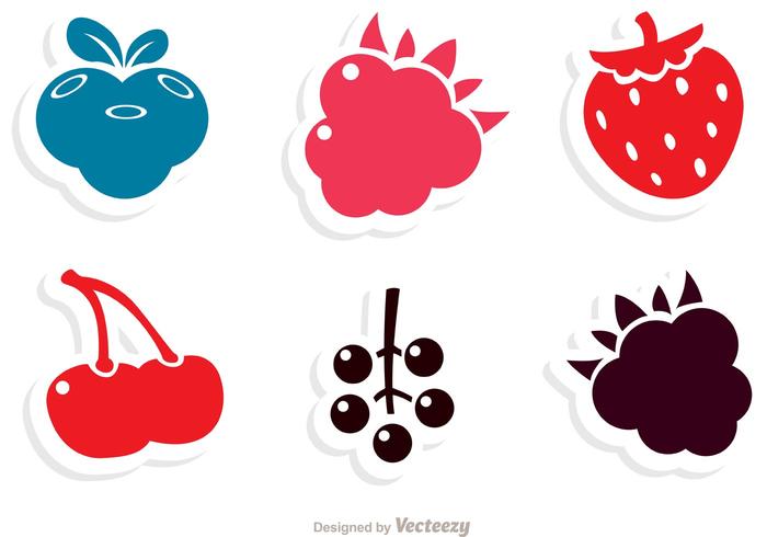 700x490 Simple Berry Fruits Icons Vector