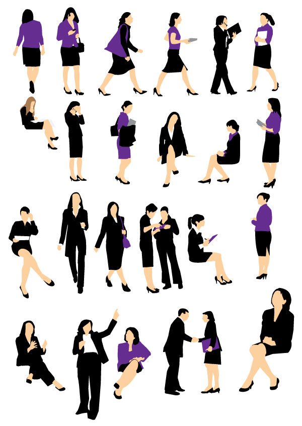 600x846 Best Of, Free Vector Business People Silhouette Packs