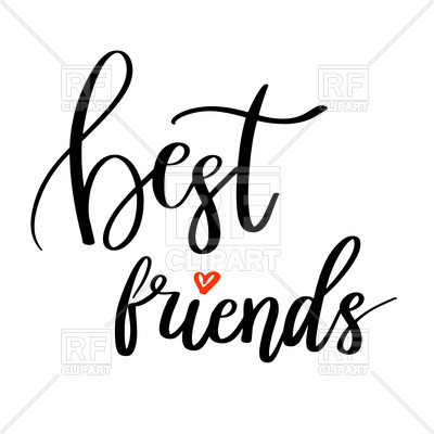 400x400 Best Friends Calligraphy Quote. Hand Lettering. Vector Image