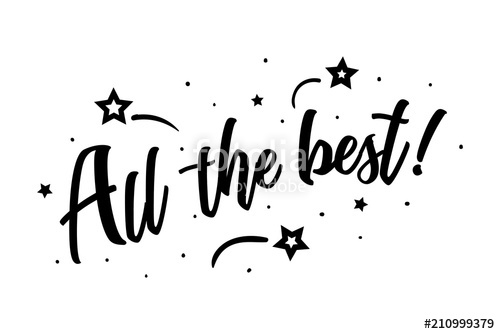500x334 All The Best. Beautiful Greeting Card Poster, Calligraphy Black