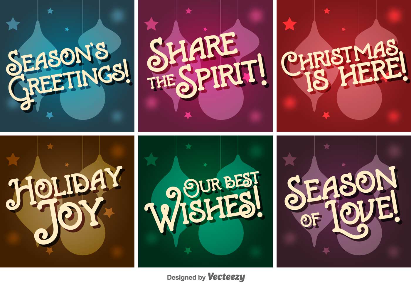1400x980 Retro Christmas Vector Letterings