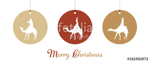 500x209 Christmas Time. The Three Kings Follow The Star To Bethlehem