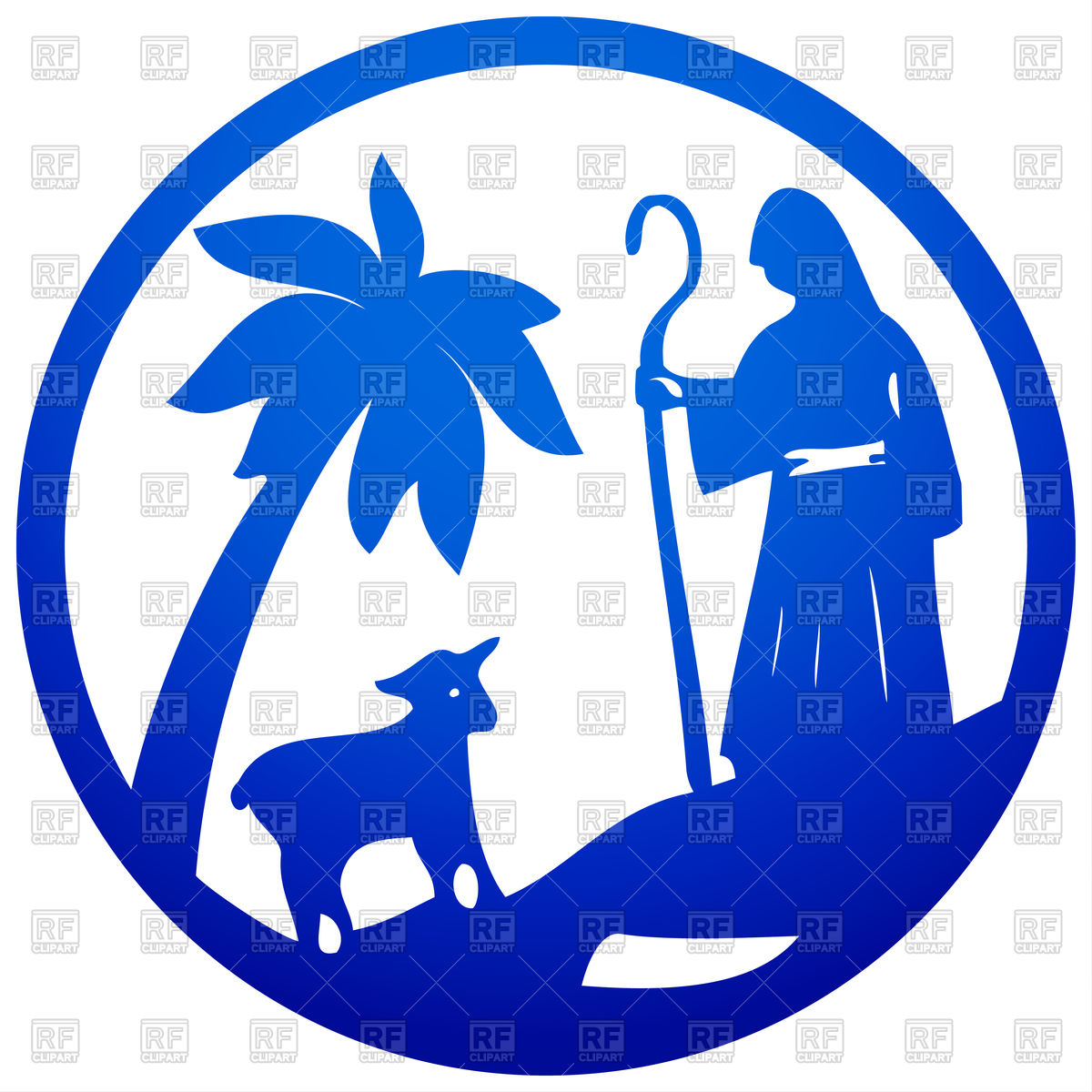 1200x1200 Shepherd And Sheep Scene Of Holy Bible Vector Image Vector