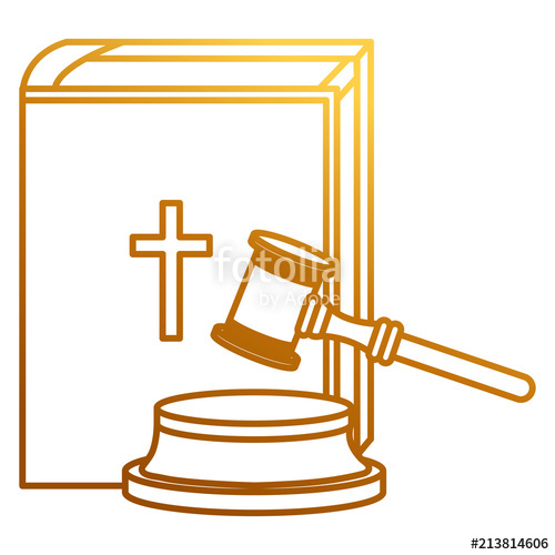 500x500 Justice Hammer With Holy Bible Vector Illustration Design Stock