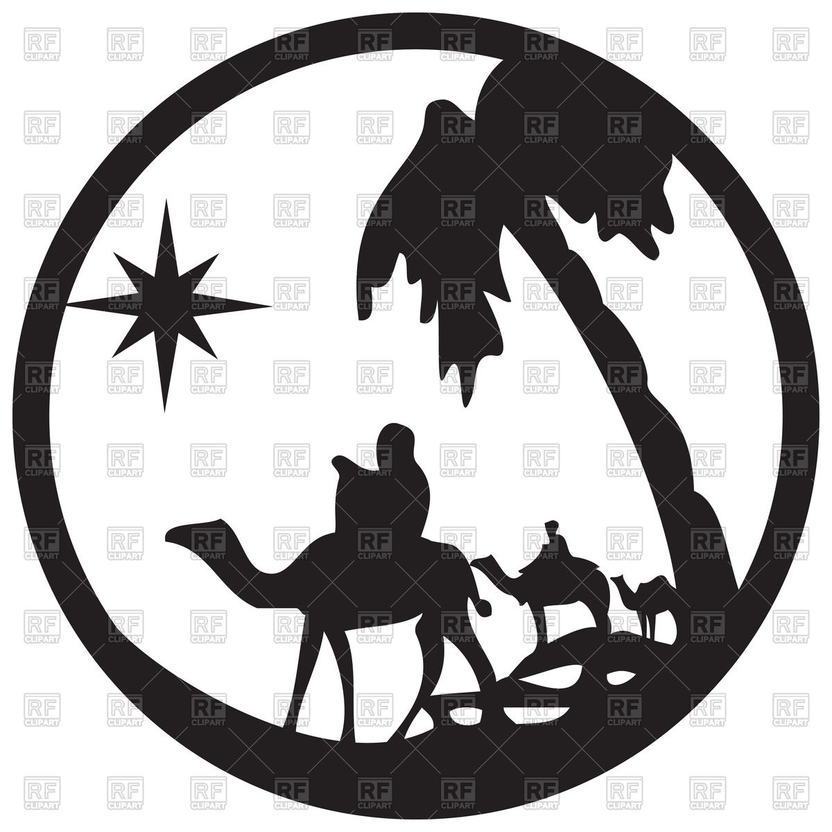 1200x1200 Silhouette Of Camel Caravan, Scene Of The Holy Bible Vector Image