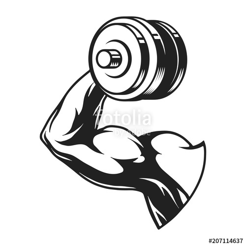 500x500 Monochrome Bodybuilder Biceps Concept Stock Image And Royalty