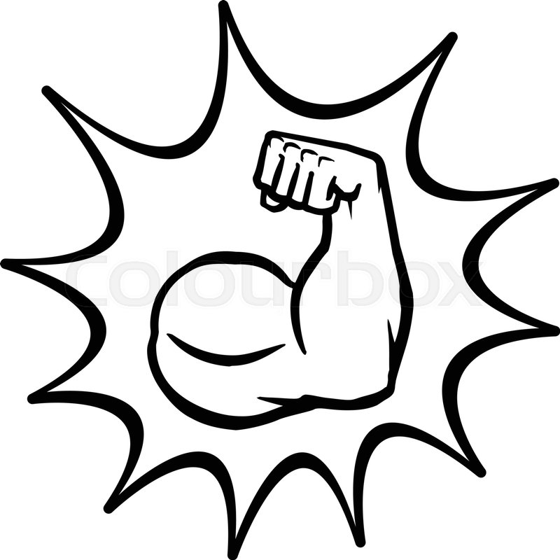 800x800 Strong Bodybuilder Biceps Flex Arm Vector Icon Stock Vector
