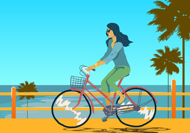 632x443 Girl On Bicicleta Vector Free Vector Download 418813 Cannypic