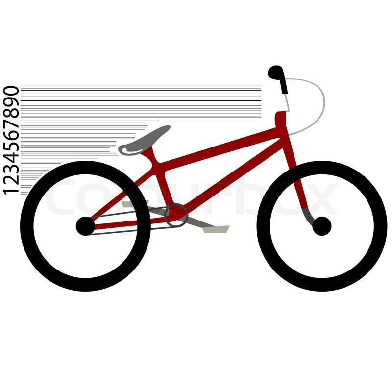 800x800 Bicycle Moving And Bar Code Against White Background, Abstract