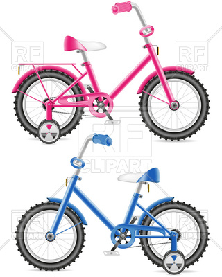 320x400 Pink And Blue Kids Bicycle Vector Image Vector Artwork Of