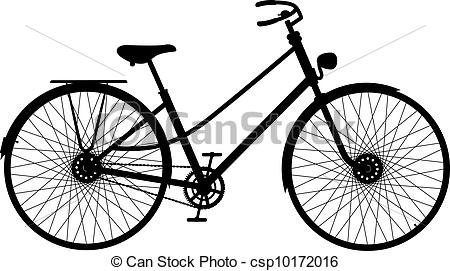450x271 Silhouette Of Retro Bicycle On White Background .