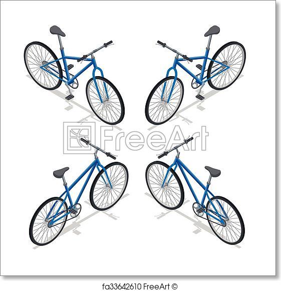 561x581 Free Art Print Of Bicycle Vector Isometric Illustration. New
