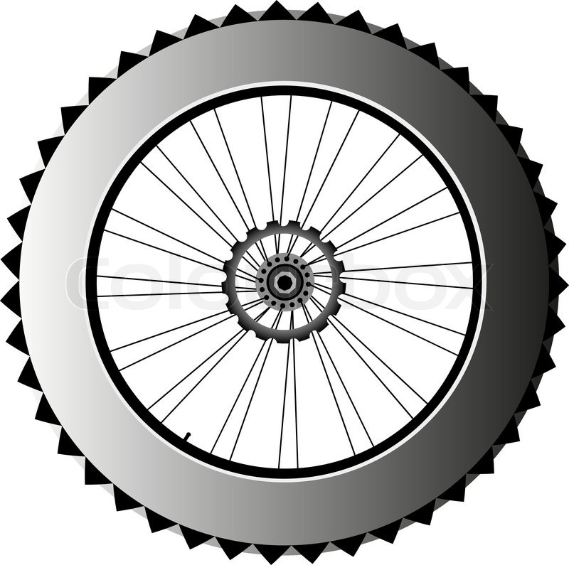 800x795 Metal Bike Wheel With Tire And Spokes Vector Stock Vector